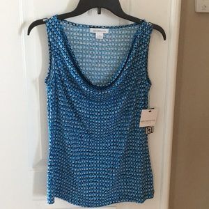 Liz Claiborne sleeveless top with draped neckline